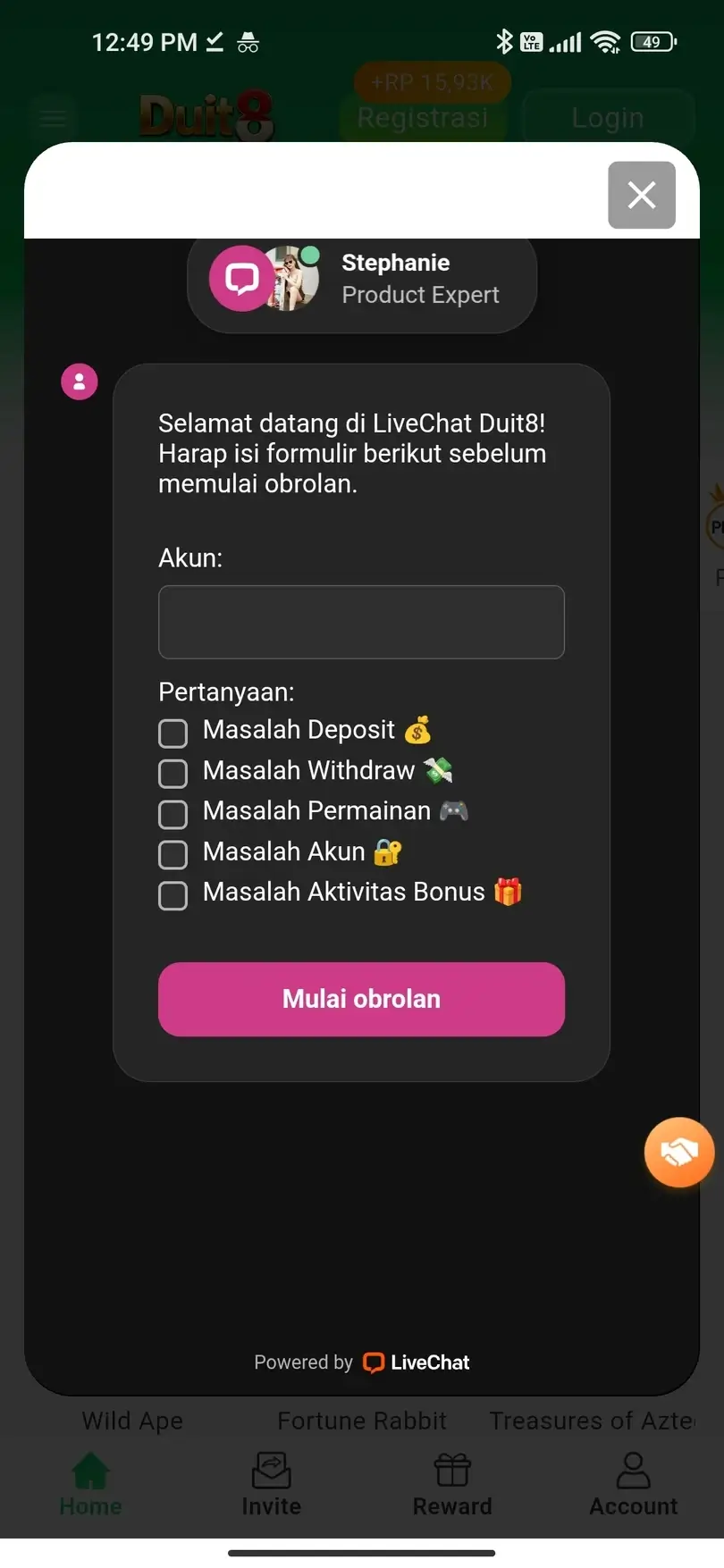 Taruhan olahraga Duit8