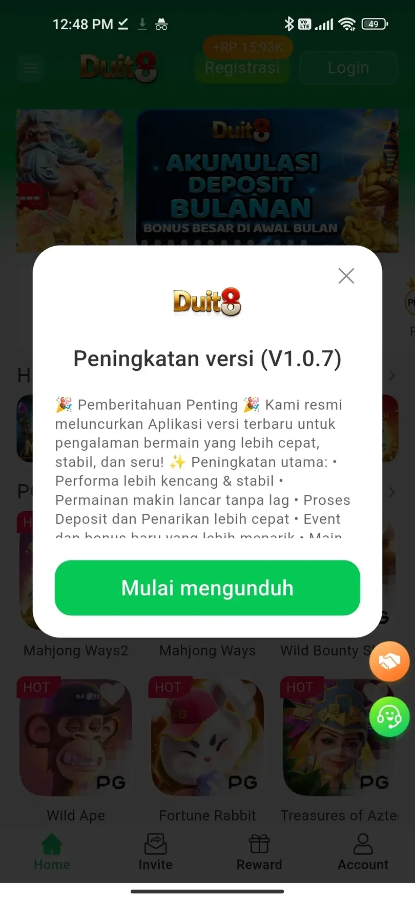 Promosi dan bonus Duit8